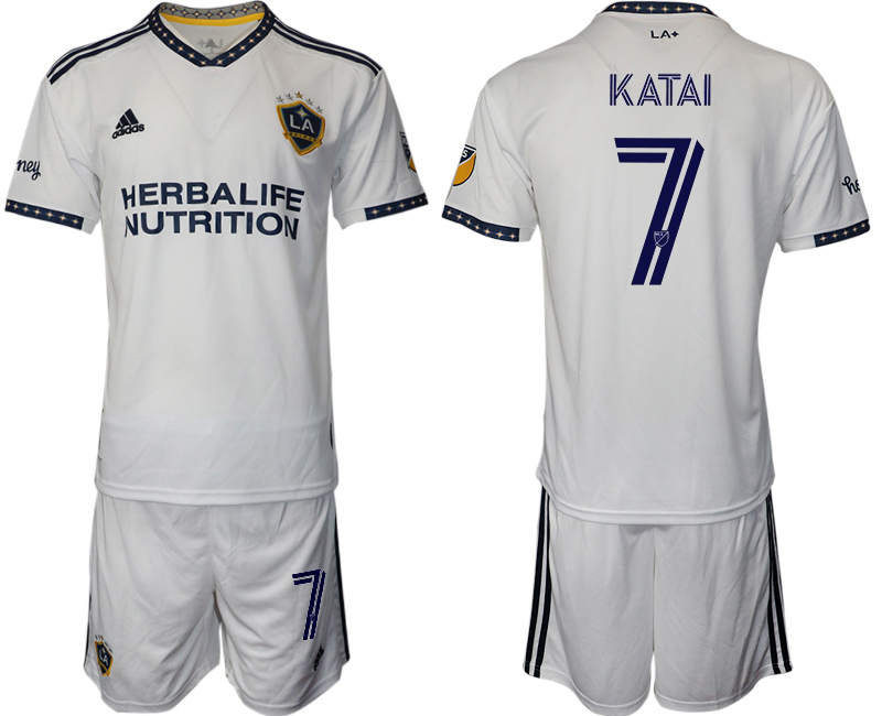 Men 2022-2023 Club Los Angeles Galaxy home white #7 Adidas Soccer Jersey